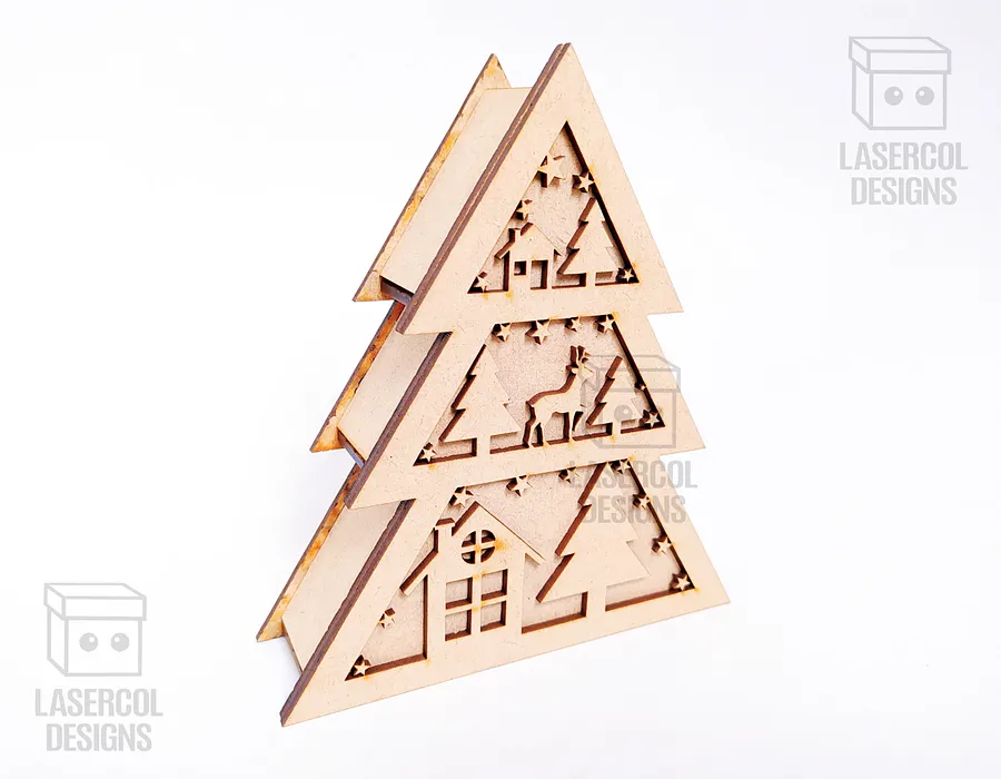 Christmas Tree and Star Box Bundle (2 Sizes, 5 Styles) - Laser Cut Files product image (5)