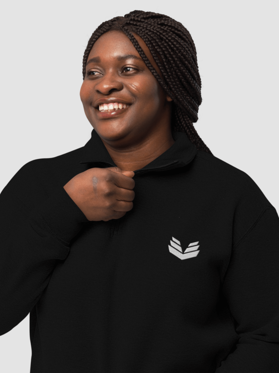 1/4 Zip Fleece Pullover - Black product image (3)