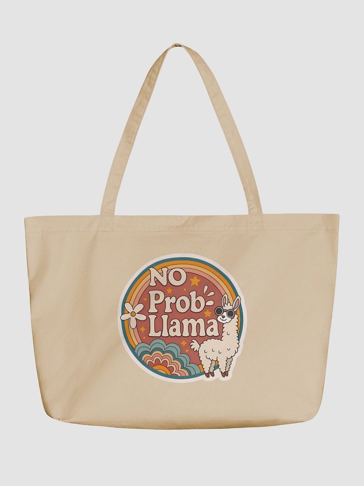 Retro 'NO Prob-Llama' Organic Tote product image (1)