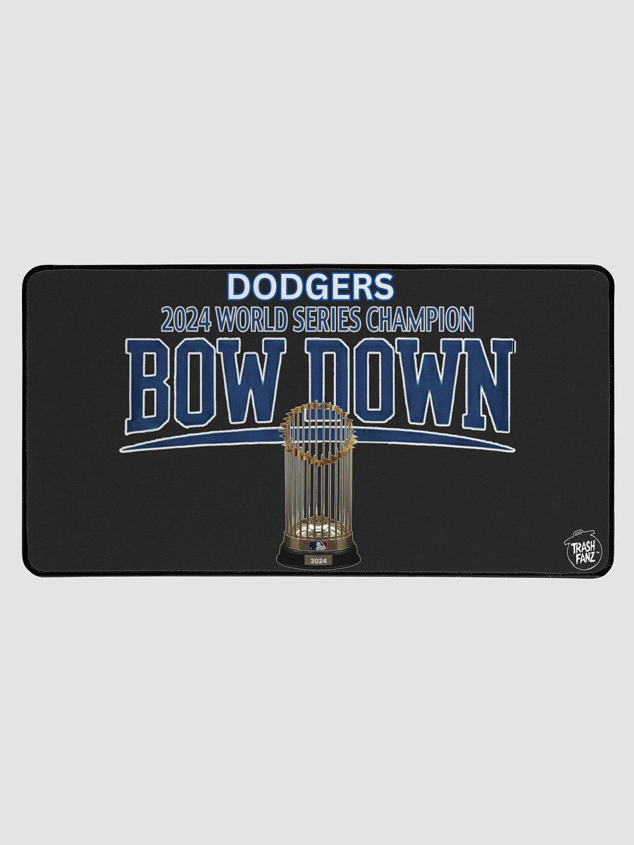 "Bow Down" Black LA Dodgers 2024 World Series Champion Desktop Mat | MLB Home Locker product image (1)