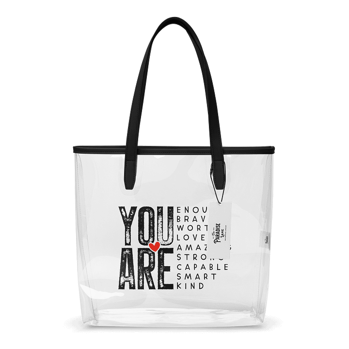 “You Are Enough” Motivational Clear Tote Bag product image (1)