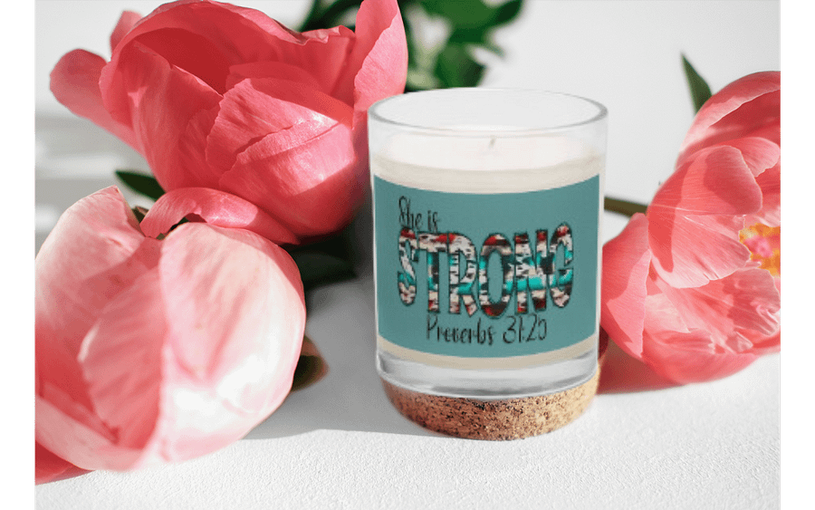 Proverbs 31:25 "She is Strong" Soy Wax Candle product image (1)