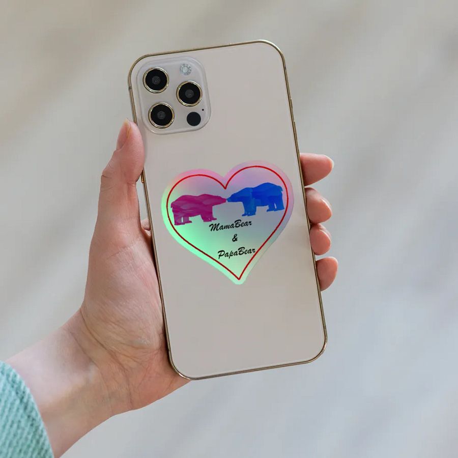 Mama & Papa Bear Holographic Sticker product image (3)