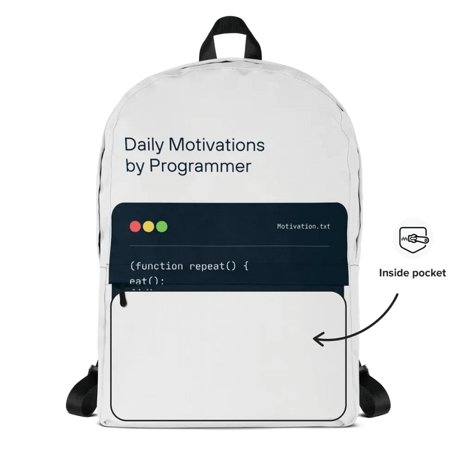 White Programmer Backpack – Code Printed, Stylish & Practical | Shop Now! product image (2)