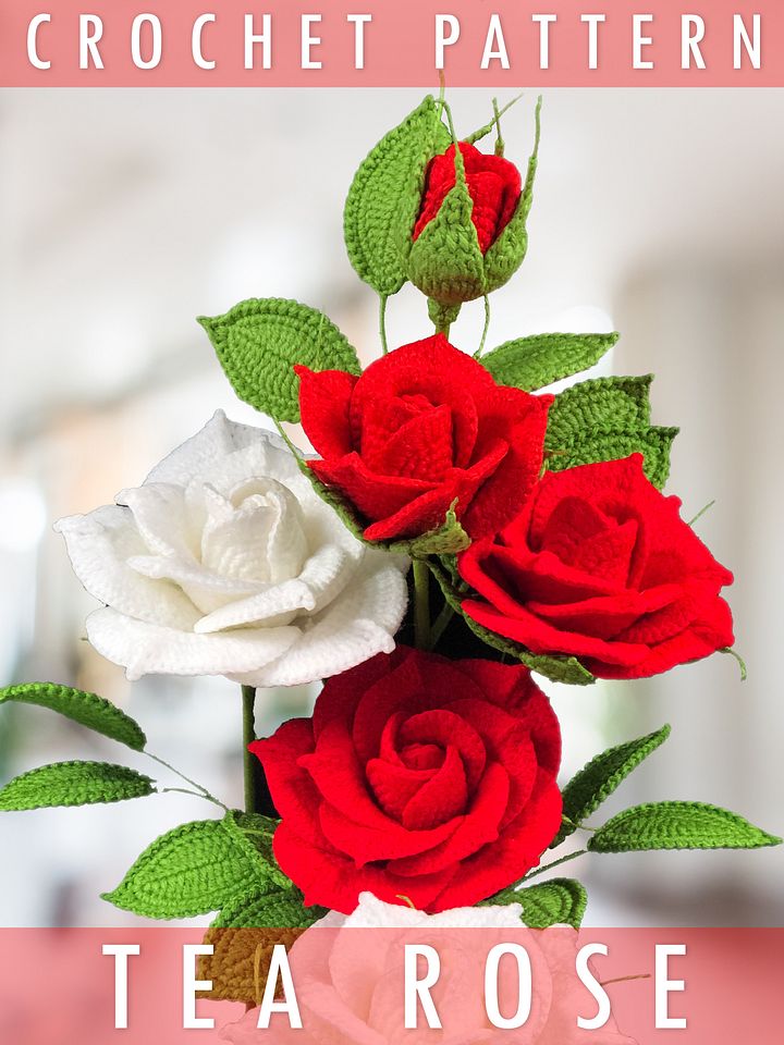 Hybrid Tea Rose Crochet Pattern product image (1)