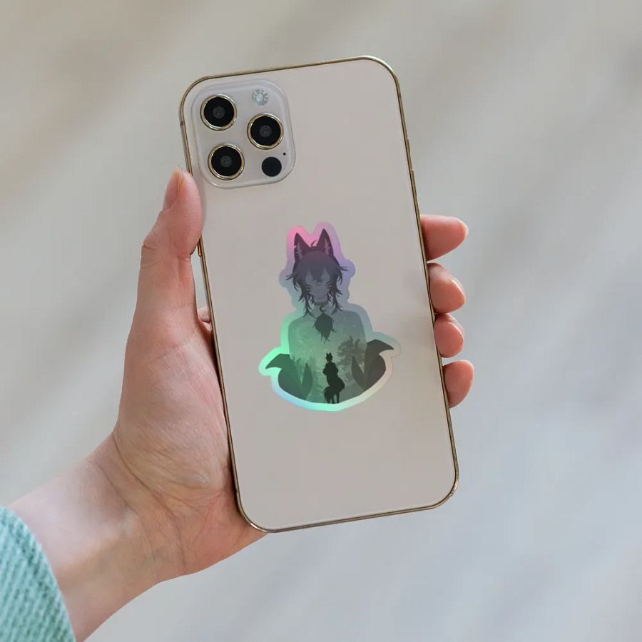 WolfcatRisi Silhouetto Holographic Sticker product image (8)