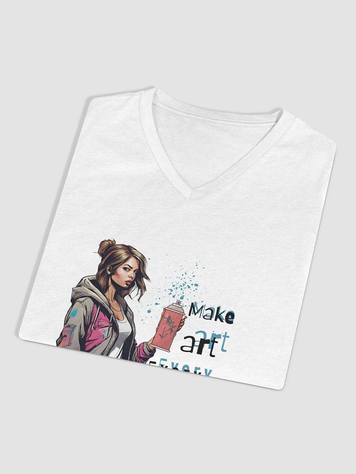 "Make Art Everywhere" Graf Girl V-Neck Tee product image (2)