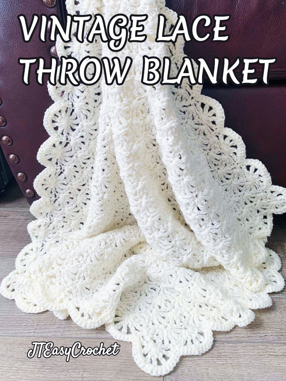 Retro Lace Throw Blanket Easy Crochet Pattern PDF Instant Download, Newborn Coming Home Carseat Stroller Cover Lap Afghan product image (3)