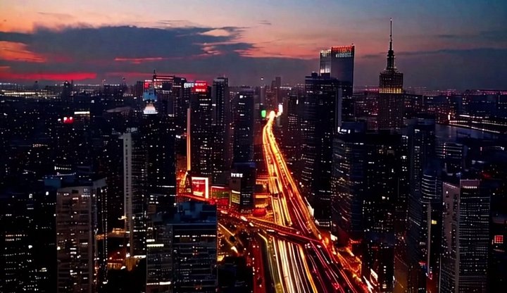 Transition from Night to Day in a Bustling Cityscape Video in 4k Generative AI for Personal and Commercial Use product image (1)