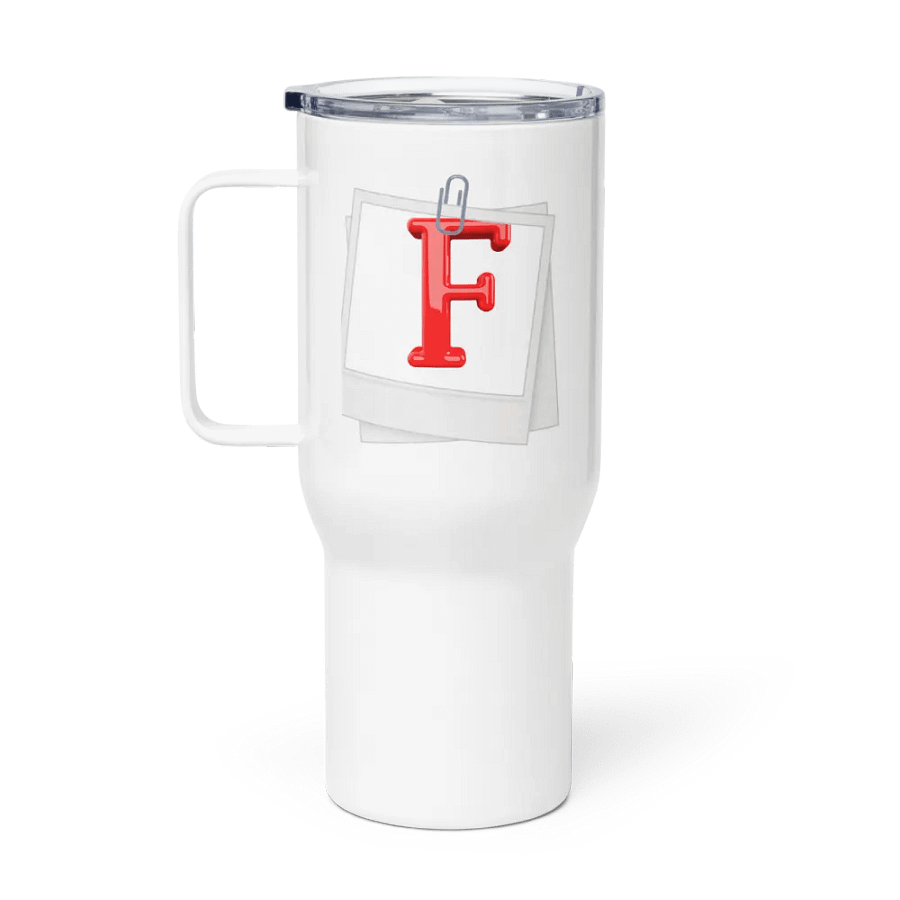 Bold Red F Initial Travel Mug product image (1)