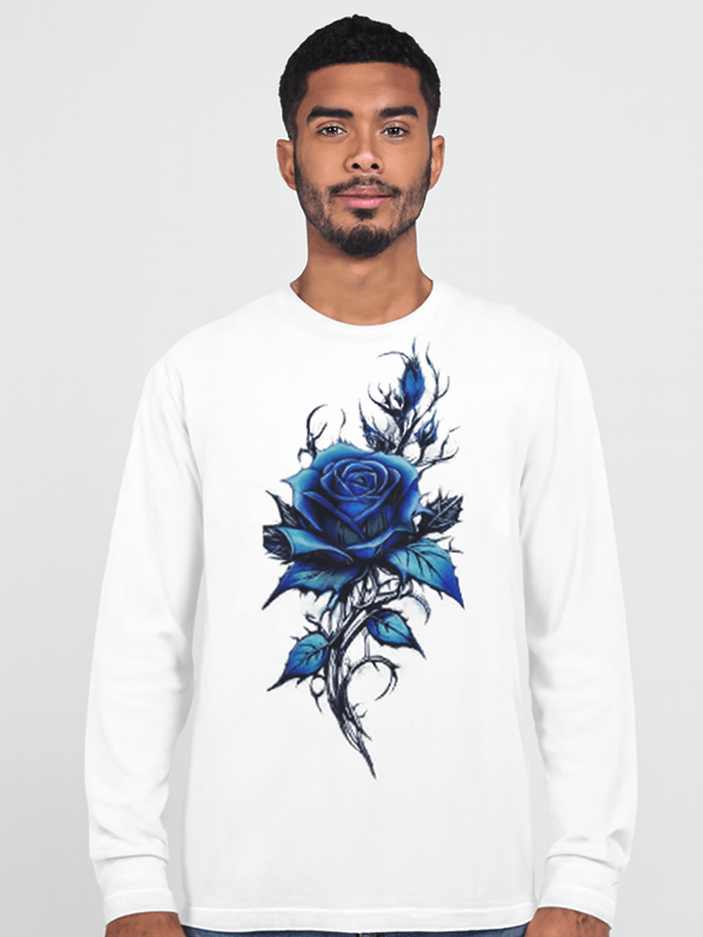Ethereal Blue Rose Long Sleeve T-Shirt product image (1)