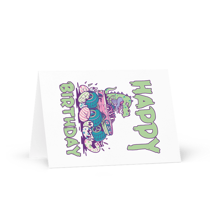 Happy Birthday (Dinosaur Monster Truck) Birthday Card 5" x 7" product image (1)