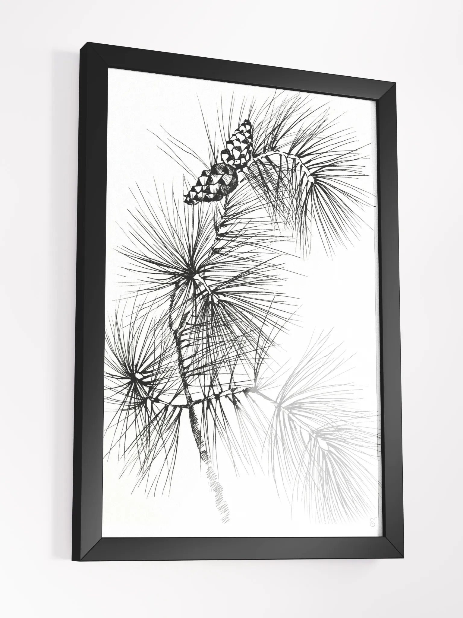 Pine Branch Serenity Framed Poster - Pine Branch and Cones product image (5)