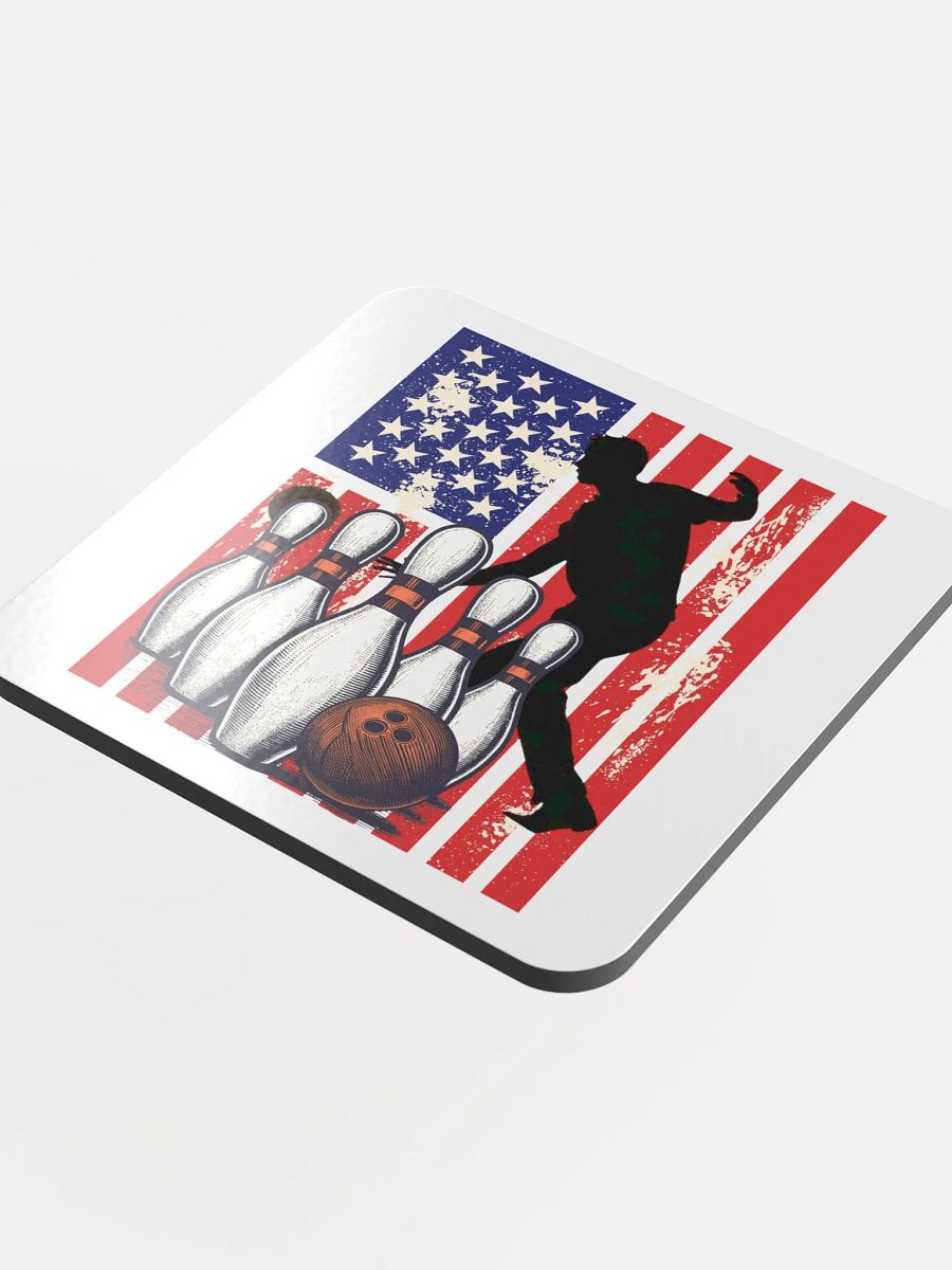 Flag American Bowling Strike! Vintage Coaster product image (4)