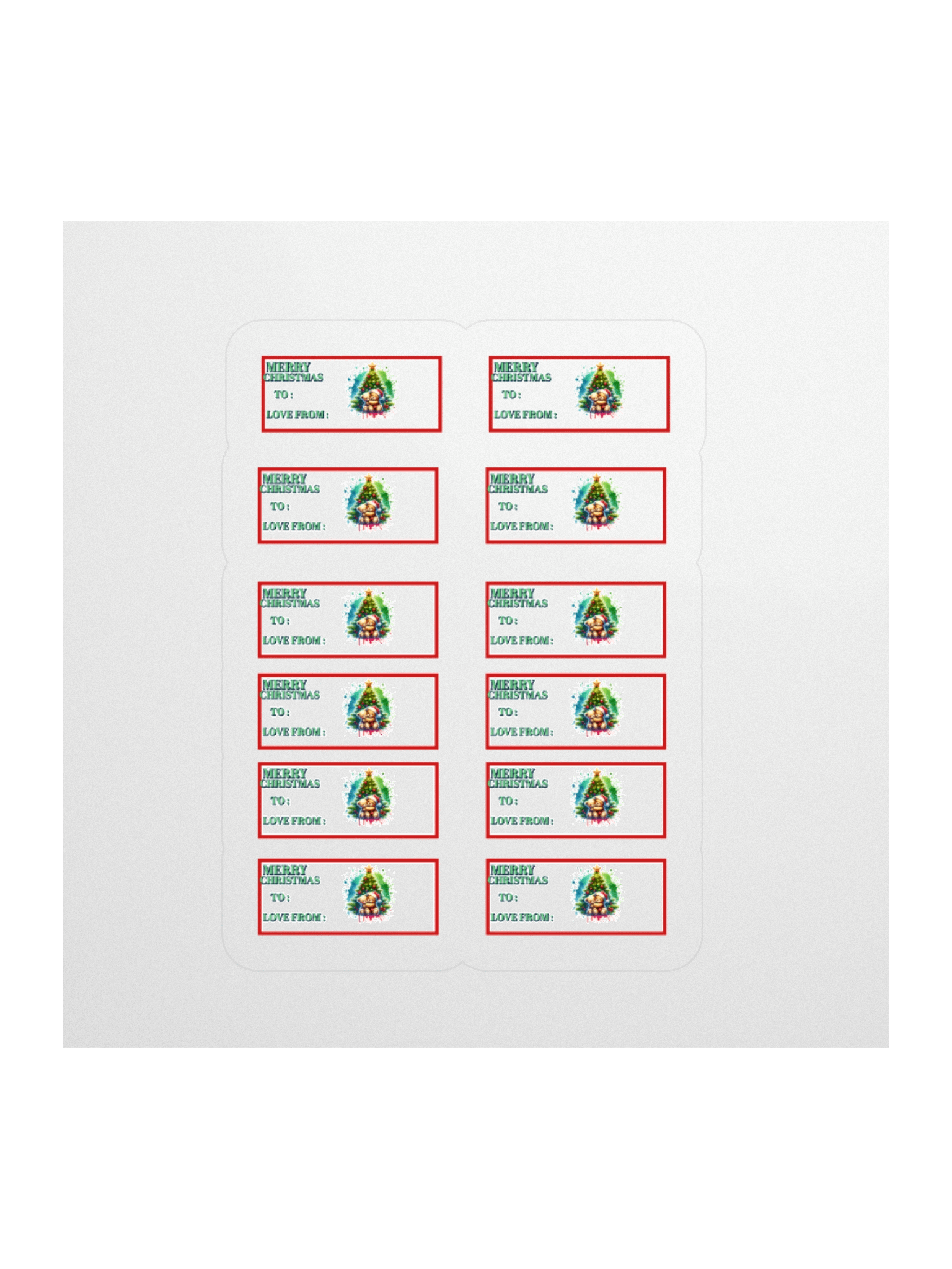 Festive Teddy Bear Christmas Stickers Set product image (1)
