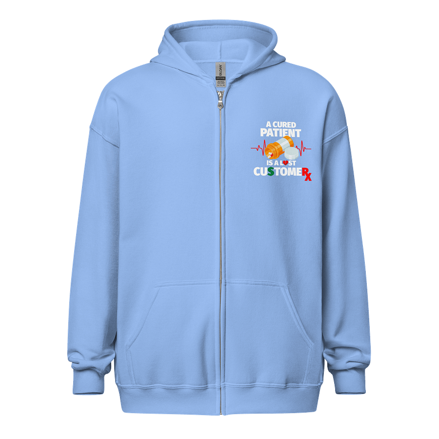 Cured Patient Lost Customer White Font Zip-Up product image (6)
