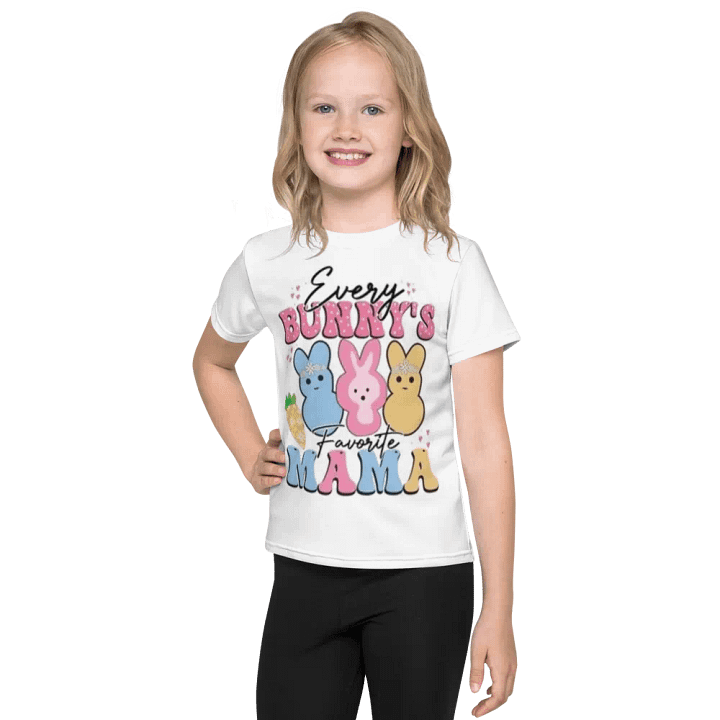 Kids Crew Neck T-Shirt Bunny Favorite Mama product image (1)