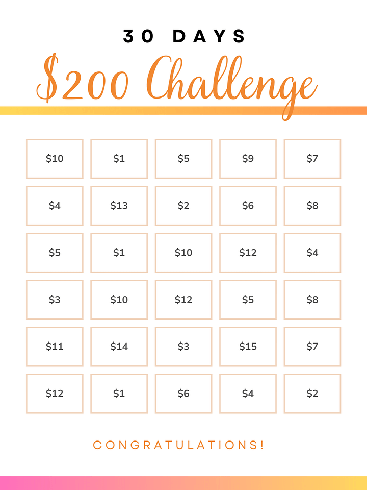 $200 30 Day Savings Challenge product image (1)