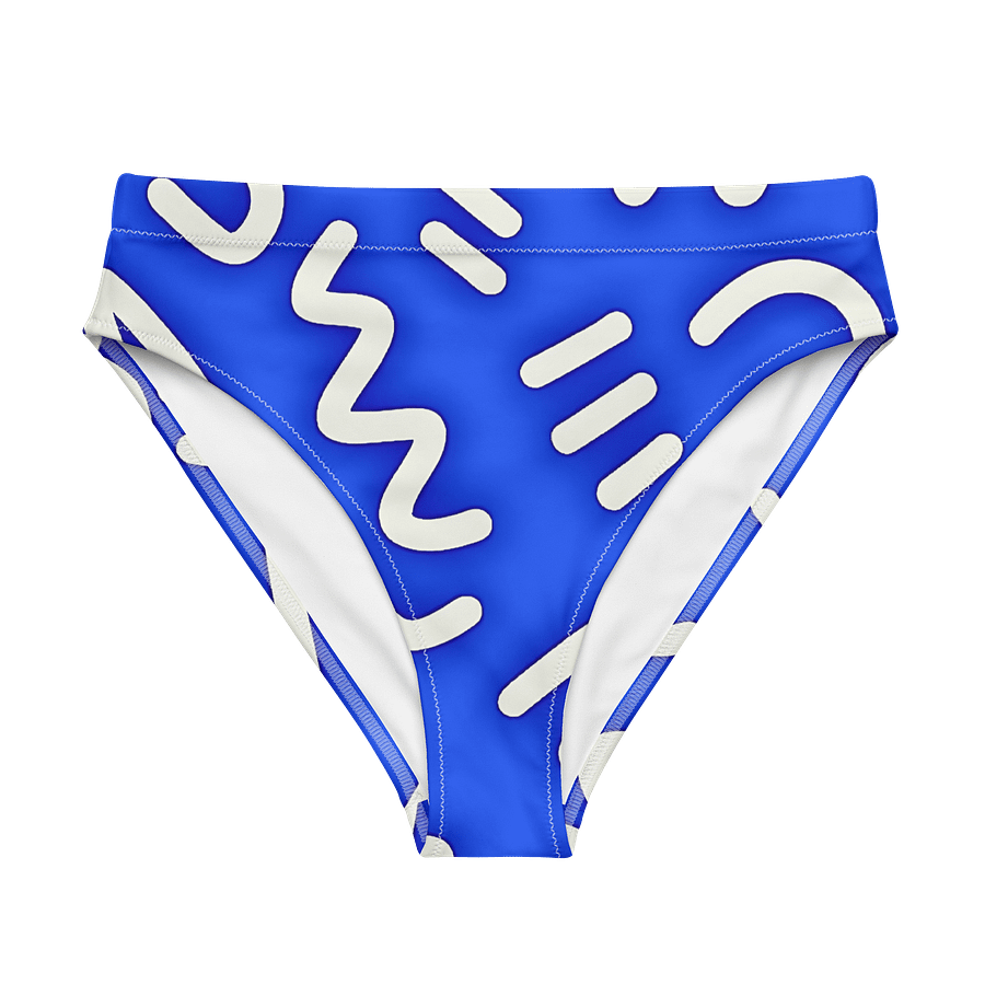 Eco-Chic Waves High-Waisted Bikini Bottom product image (1)