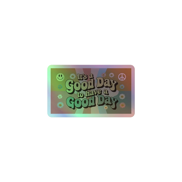 Retro Flower Power Sticker – Good Day Positive Message product image (1)