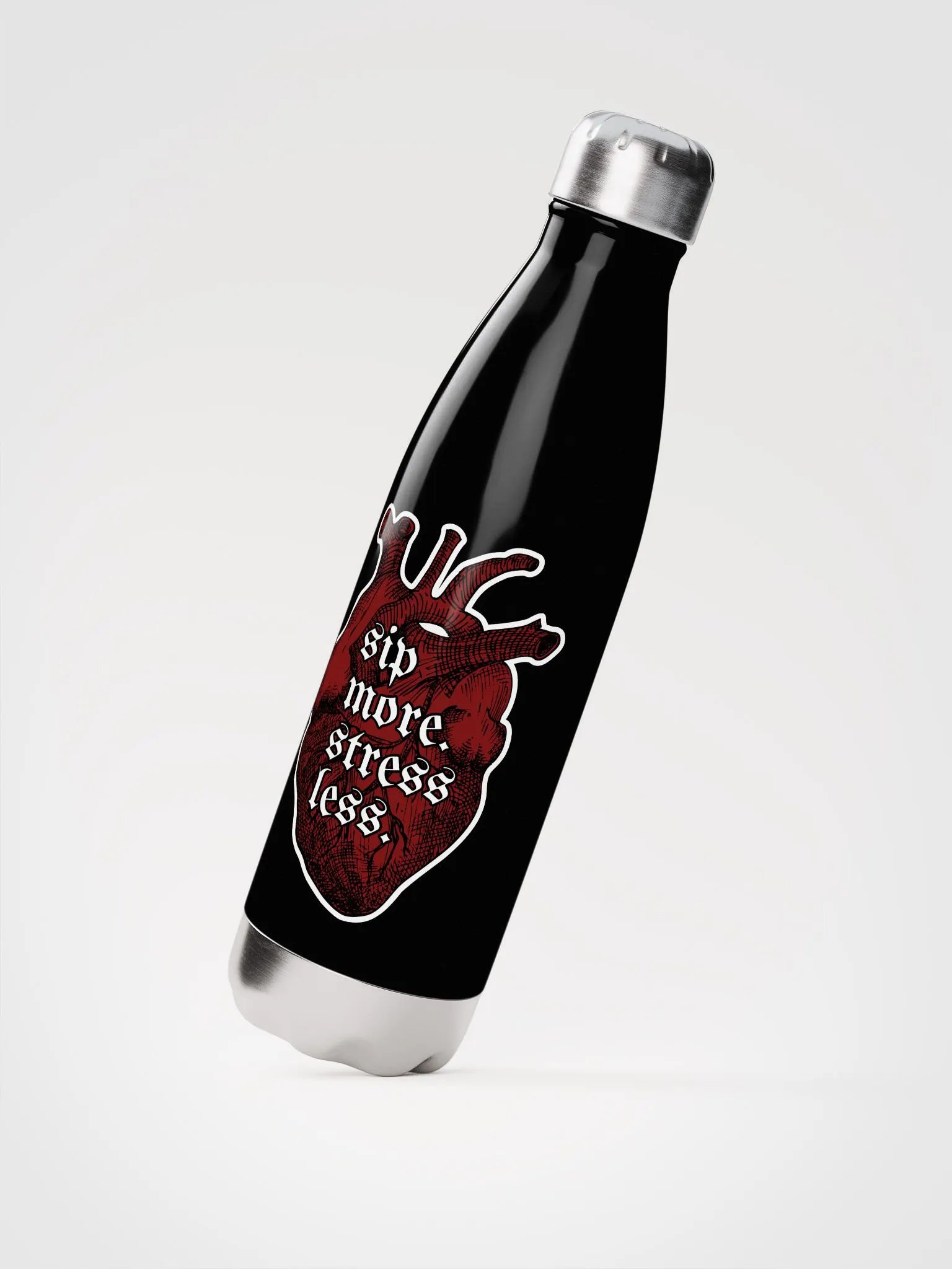 Sip More, Stress Less Anatomical Heart 17oz Water Bottle product image (2)