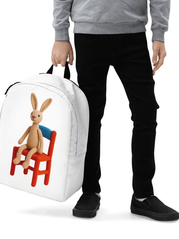 Hare on a Chair Backpack: Whimsical Handcrafted Crochet Art product image (4)