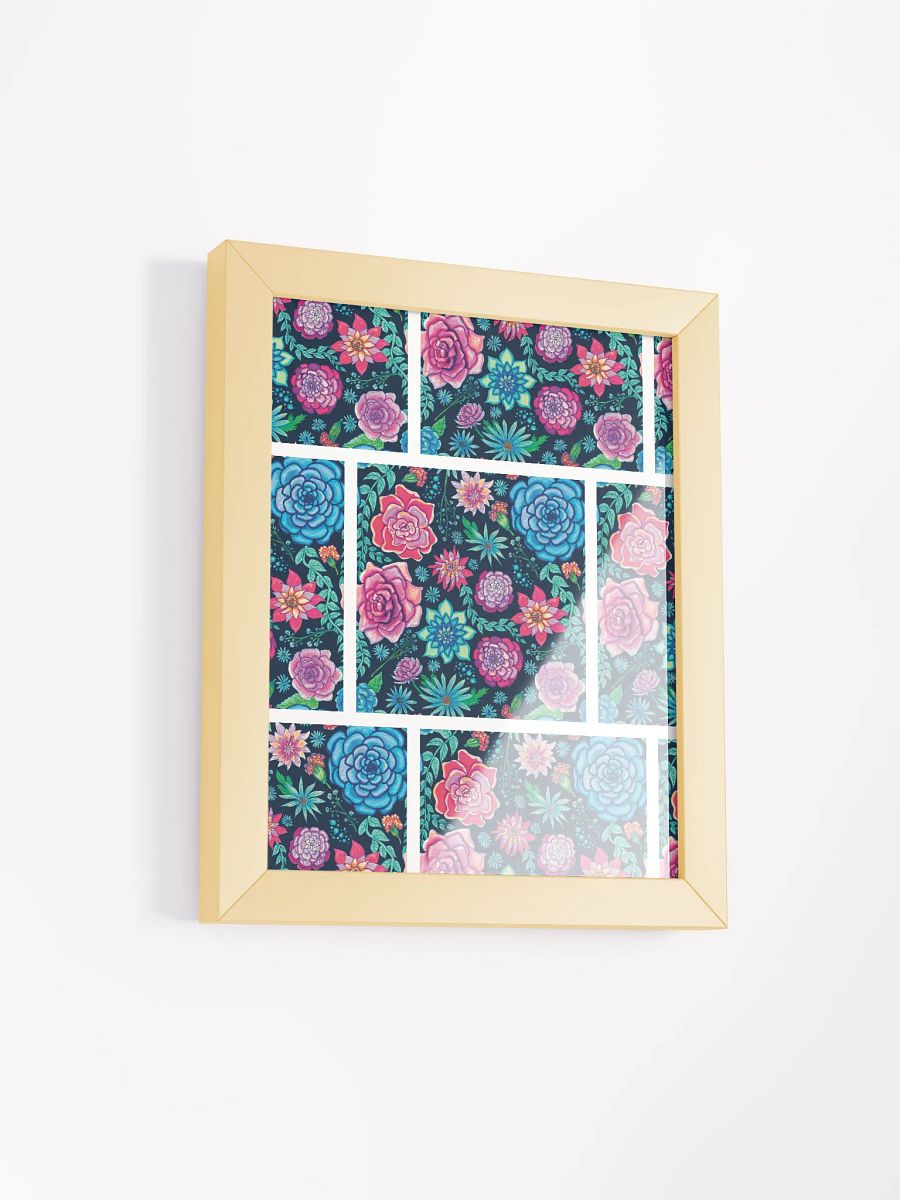 Bold Blooms Grid on Dark Blue by Monique Faella Designs™ | Framed Coastal Wall Art | Museum-Quality Print product image (2)
