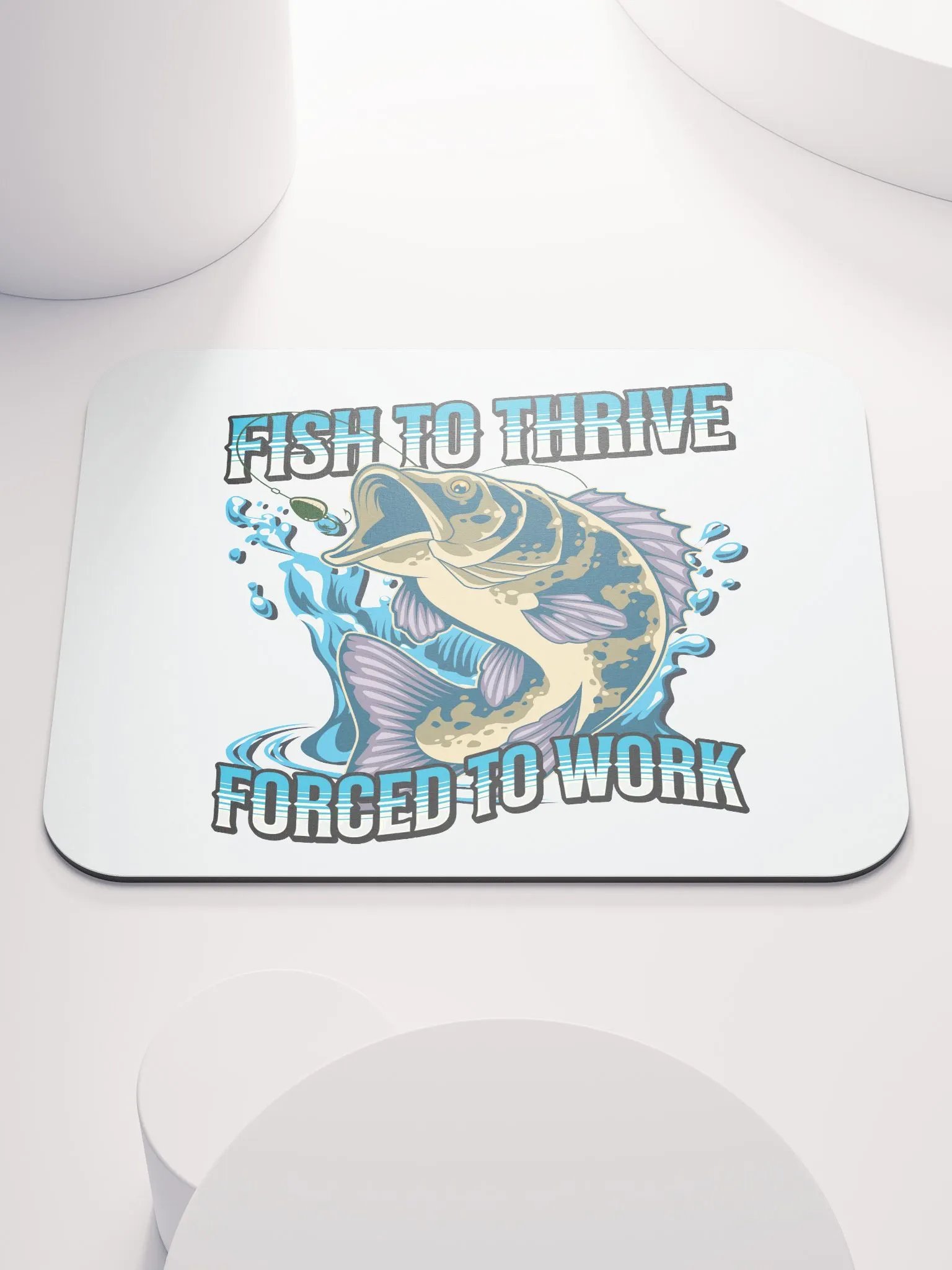 Fish To Thrive Forced To Work Illustration Mouse Pad product image (1)