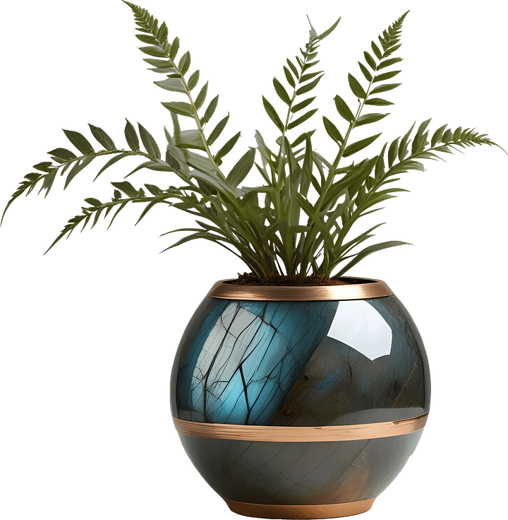 Stellar Luxe – Azure Glow Vase PNG product image (1)