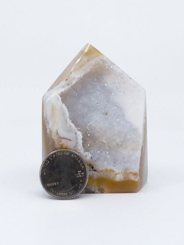 Natural Agate Geode Point with Druzy and Cut Base product image (4)