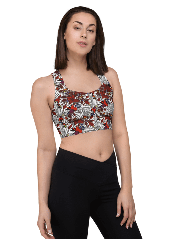 Floral Stripes | Recycled Longline Sports Bra product image (2)