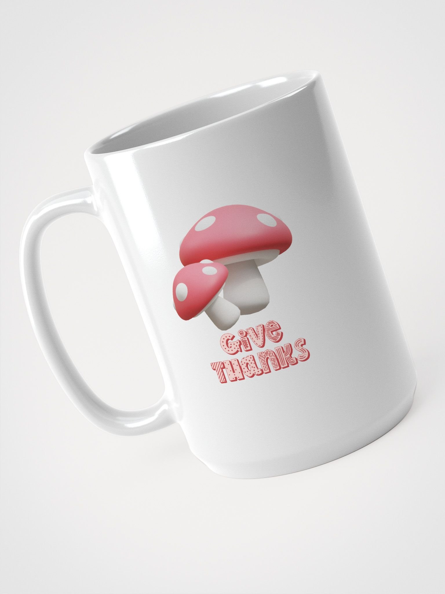 Give Thanks Coffee Mug – Mushroom Typography | Thanksgiving product image (4)