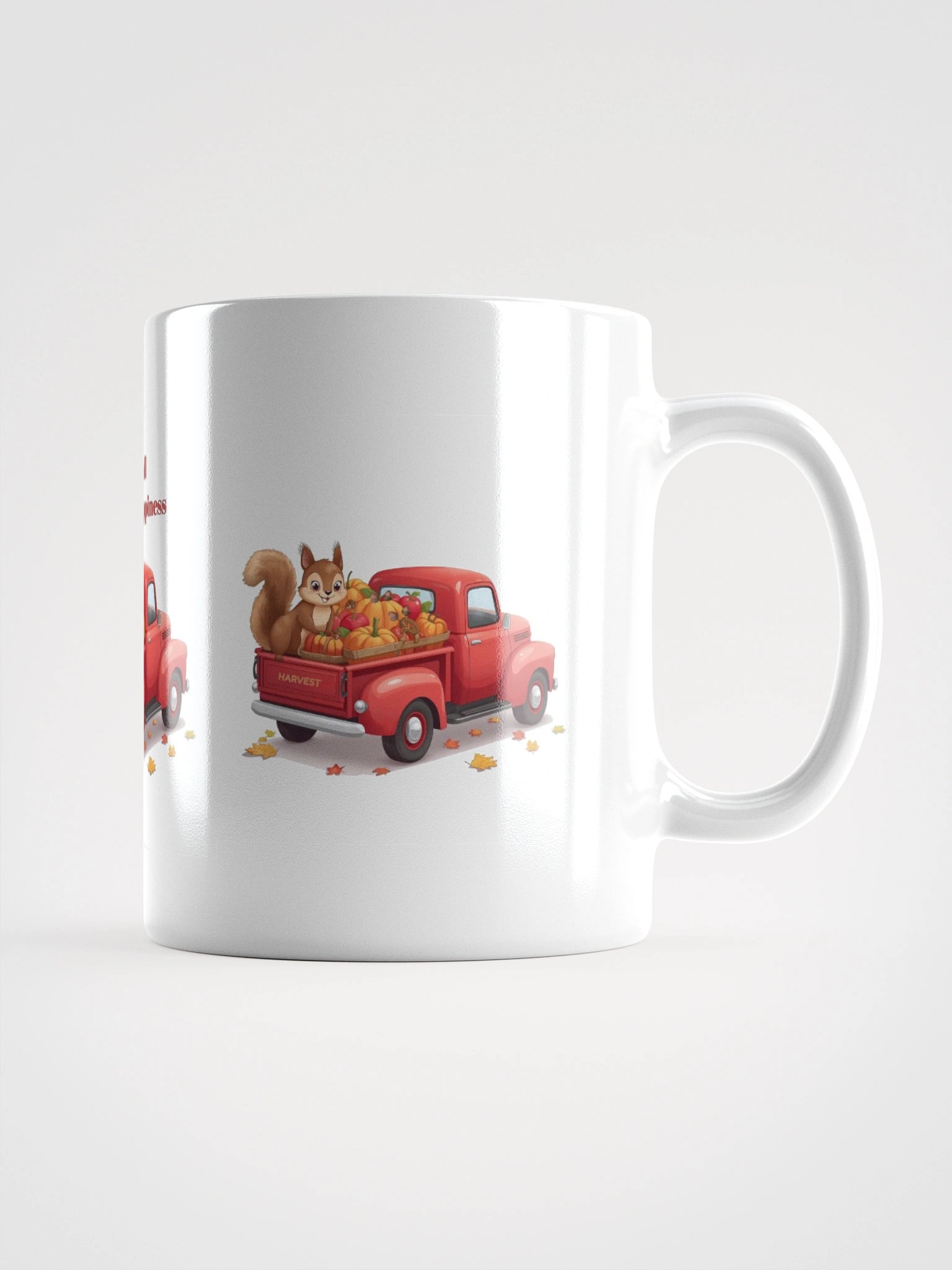 Nutty Fall Harvest & Happiness White Glossy Mug product image (3)