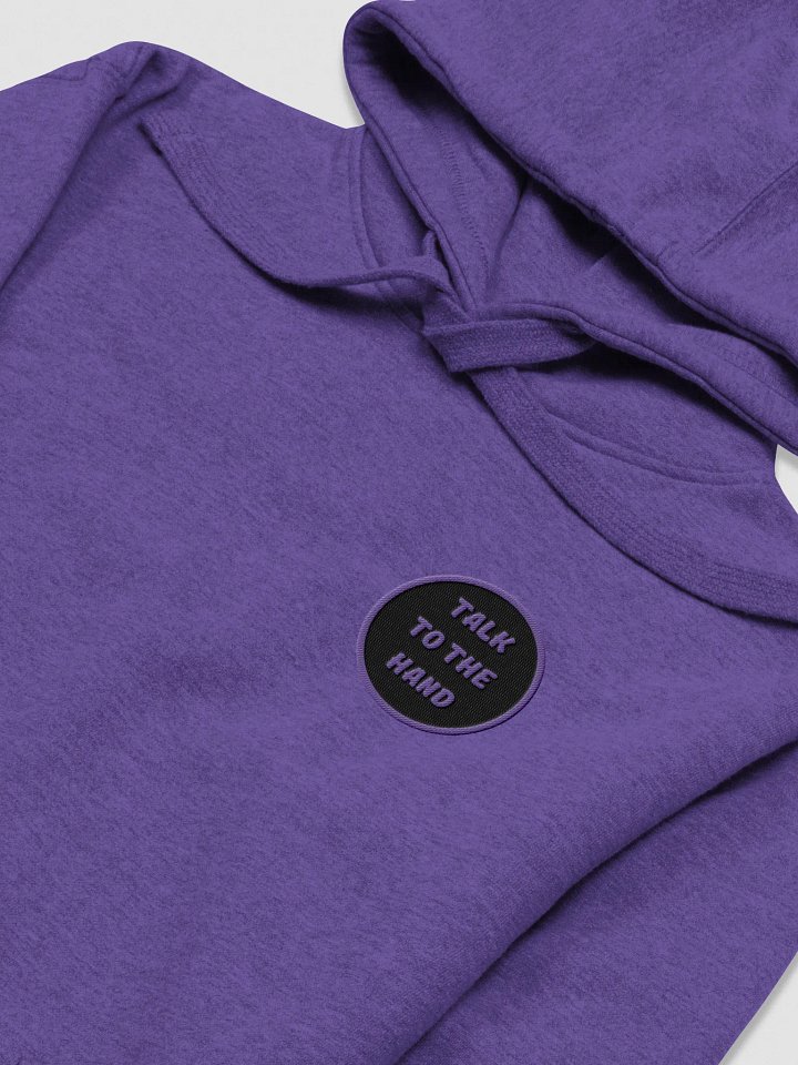 Talk To The Hand Unisex Premium Hoodie- Embroidered Purple product image (2)