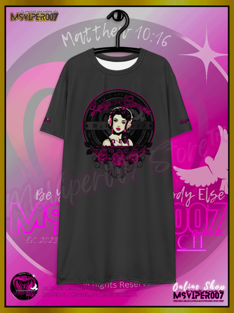 T-Shirt Dress - MsViper007's "Lady Gamers Are Awesome™ | [V3] (eclipse/solid)" T-Shirt Dress product image (11)