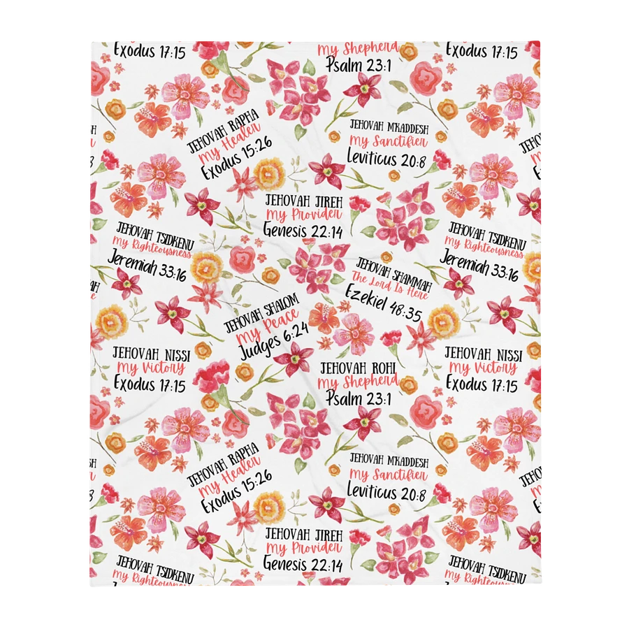 White Floral Names Of God Blanket product image (2)