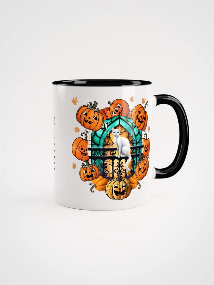 Personalized Cats, Pumpkins and Stained Glass Windows Coloured Mug product image (1)