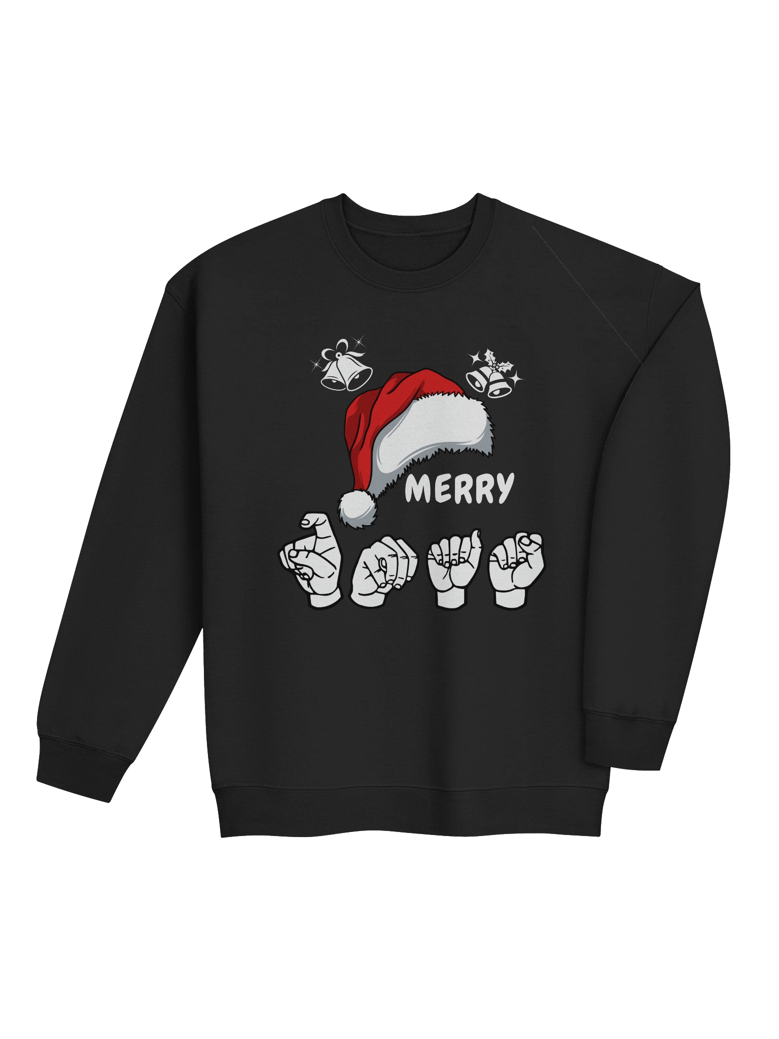 "XMAS in ASL – Festive Holiday Sweatshirt" by Able Lingo product image (4)
