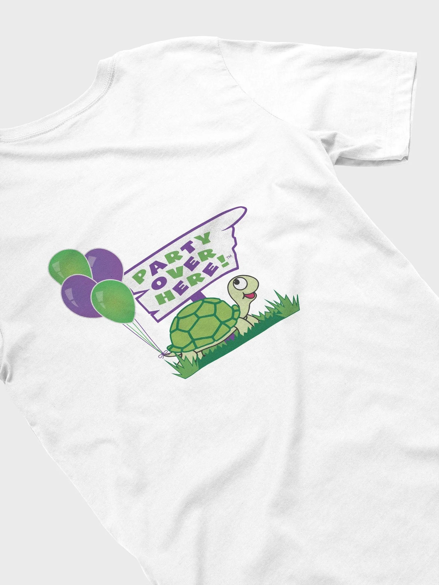 Party Over Here Supporter T-Shirt Turtle Mascot with balloons floating from tail product image (4)