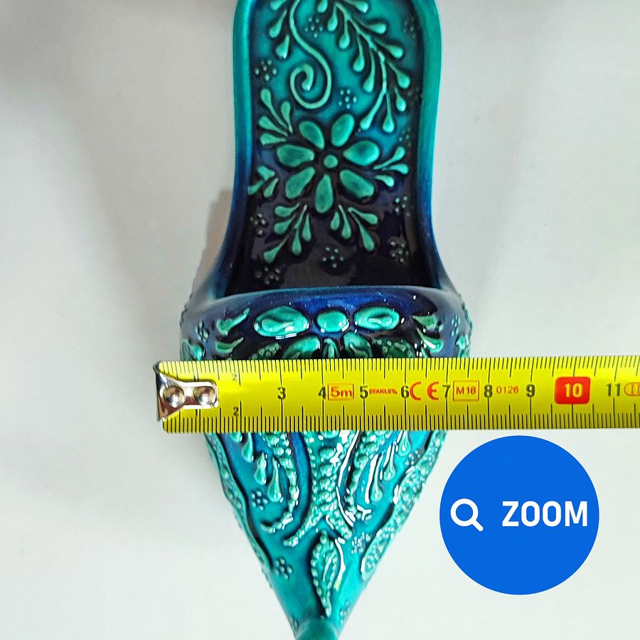 Ceramic wall decor, turquoise shoes (Terlik) — handmade pottery, handmade ceramic, home decor, handmade gift, Turkish ceramic product image (10)