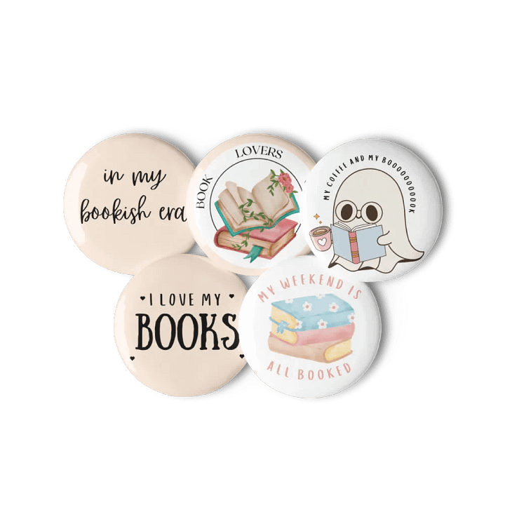 Pastel Pink Pins Set for Reading Lovers product image (1)
