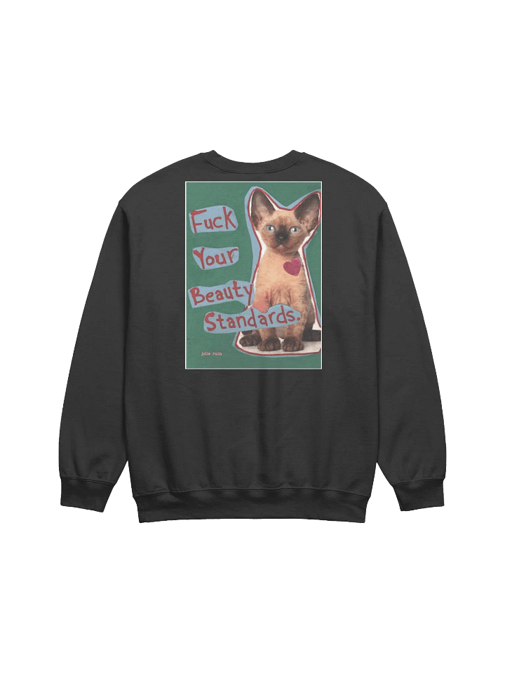 Minimalist Manta Ray Crewneck Sweatshirt(FUCK Your Beauty Standards) product image (1)
