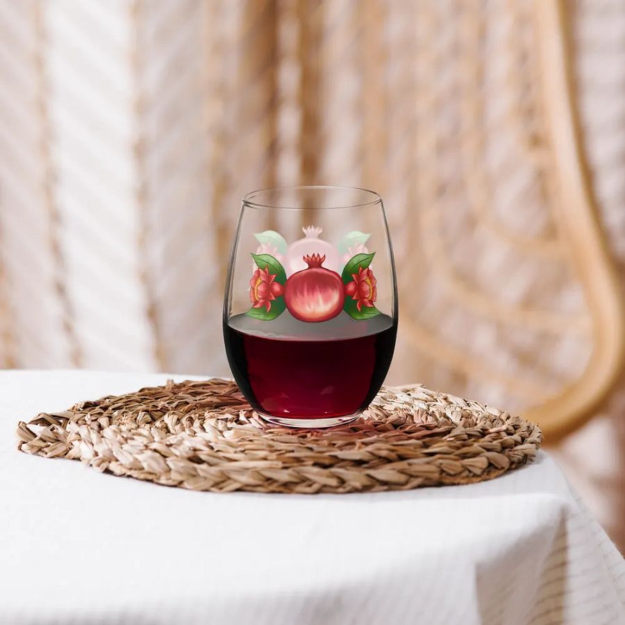 Triple Poms Stemless Wine Glass product image (10)