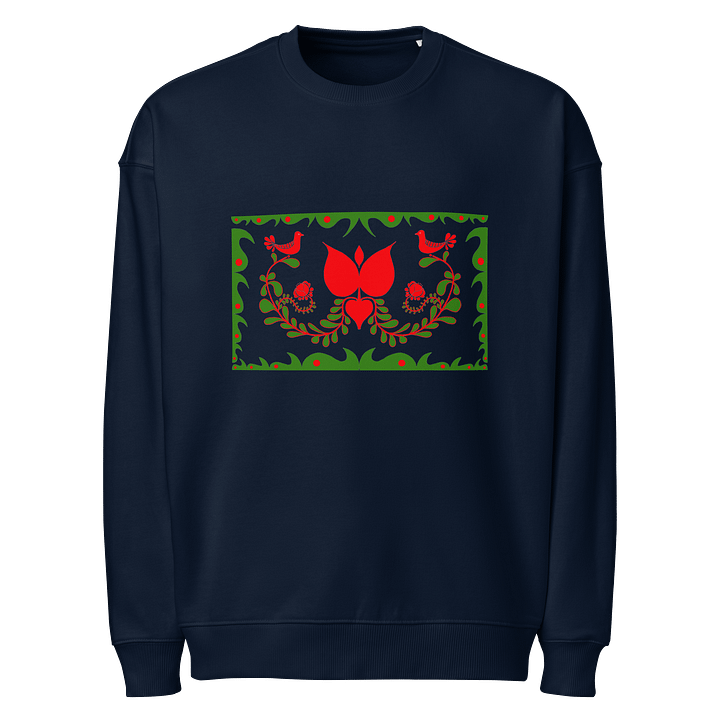 Hungarian Deep Blue Folk Art Organic Sweatshirt product image (1)
