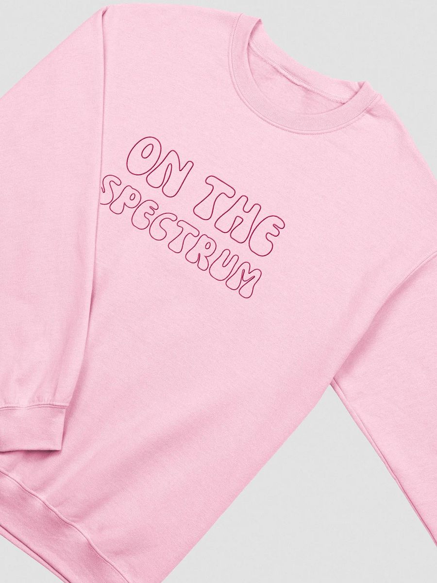 ON THE SPECTRUM OUTLINE (lg. design, pink thread) embroidered crewneck product image (15)