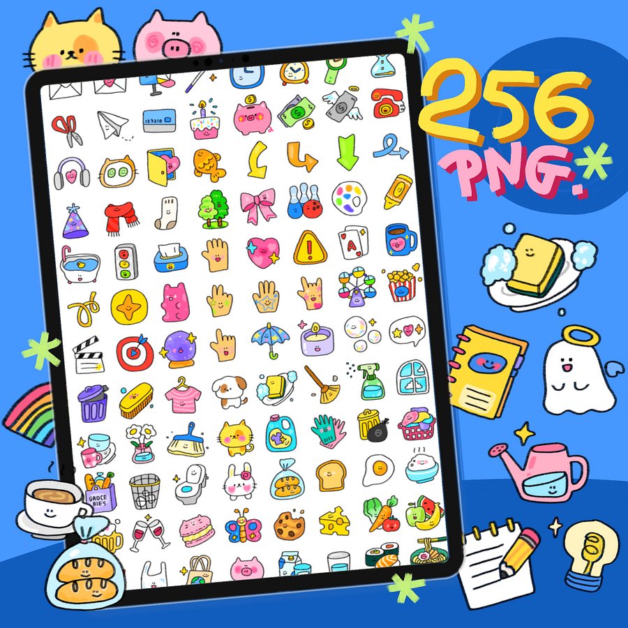 IXLOGO | 256 pcs digital everyday stickers for planner and journals product image (1)