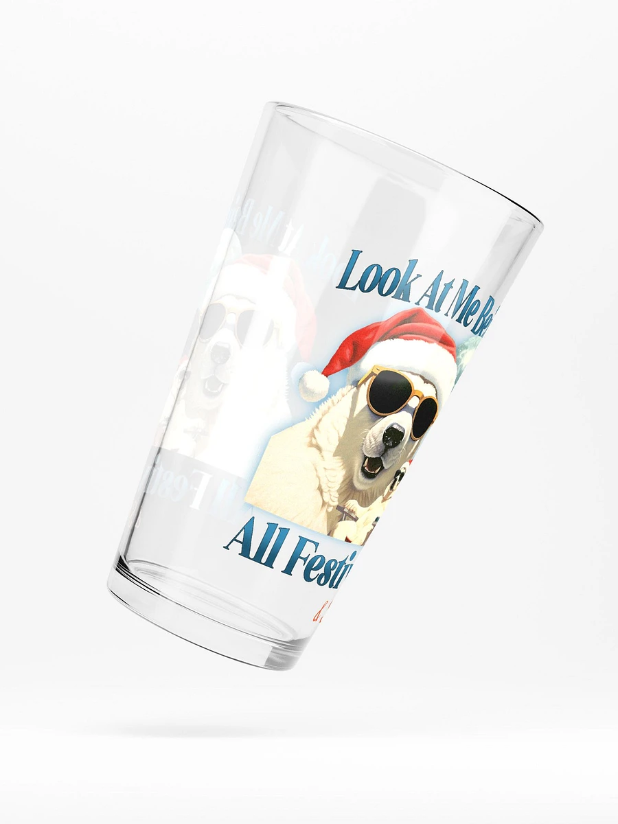 Festive Polar Bear Christmas Shaker Pint Glass - 16oz Premium Glass product image (3)