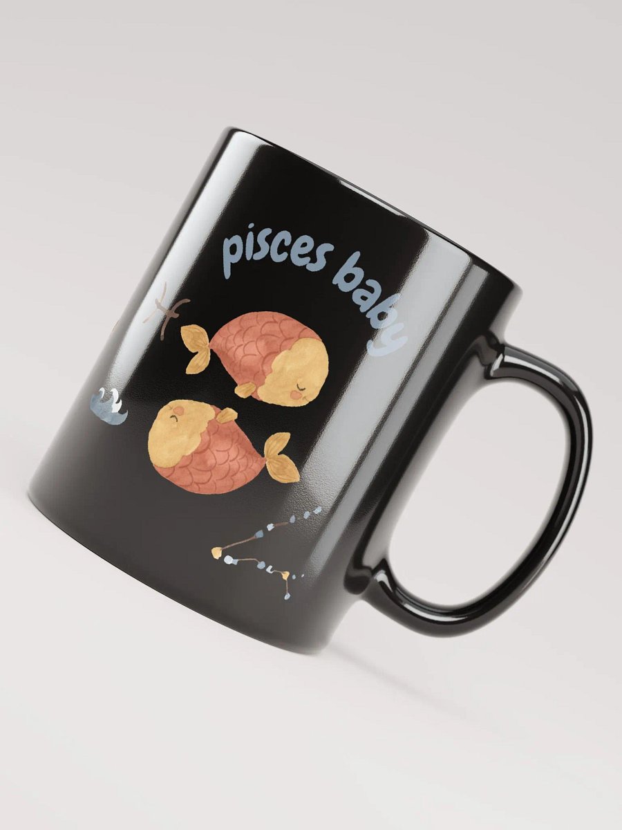 Pisces Baby February 19 – March 20 BLACK GLOSSY MUG Baby Gift, New Baby Gift, Fun Astrology Gift product image (7)