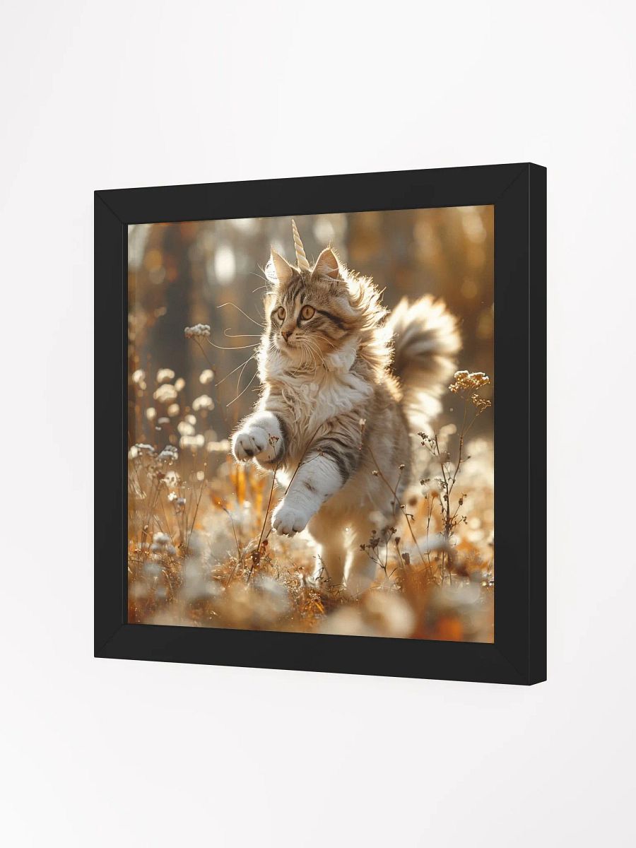 Charging Unicorn Cat Funny Framed Wall Art product image (2)