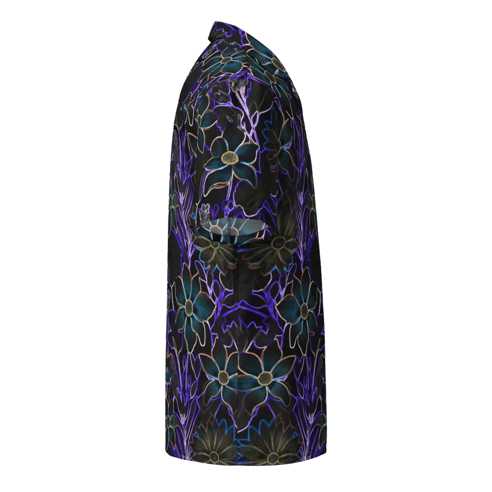 Trippy Floral Purple,Teal/Hawaiian Shirt by Sublicolor product image (5)